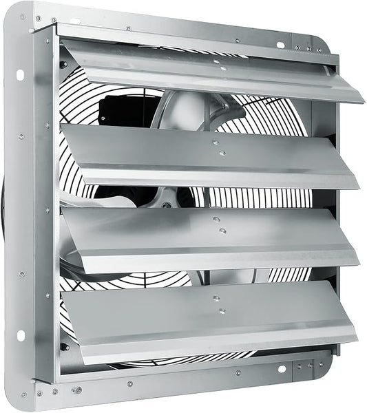 VEVOR Shutter Exhaust Fan, 16'' with Various Speeds, AC-motor, 2000 CFM, Wall Mount Attic Fan, Ventilation and Cooling for Greenhouses, Garages, Sheds, FCC