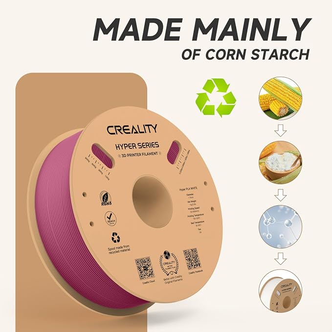 Official Creality Hyper PLA Filament 1.75mm, High Speed PLA 30-600mm/s Rapid 3D Printer Filament, Dimensional Accuracy +/-0.02mm, Fit Most FDM 3D Printers,1KG(2.2lbs) Spool Viva Magenta