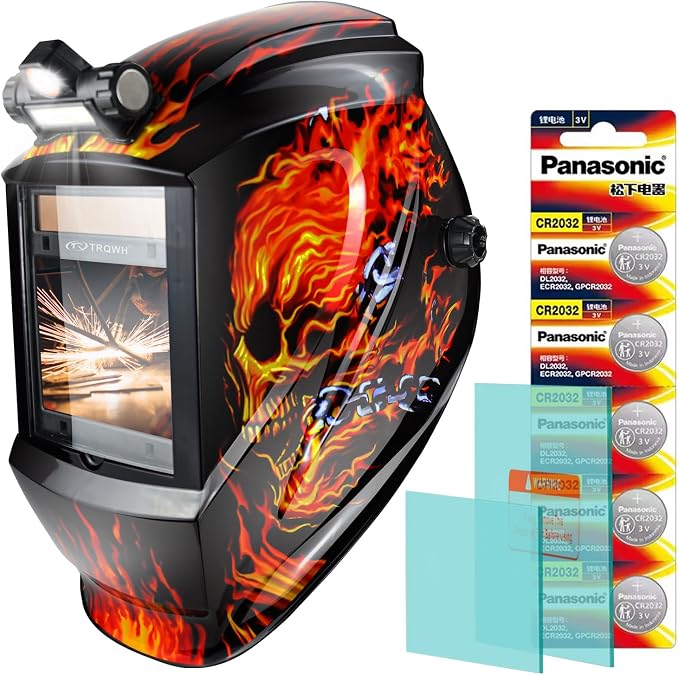 TRQWH Auto Darkening Welding Helmet Large Viewing True Color Solar Powered Welding Hood & Welding Backpack for Men Waterproof Reinforced Bottom Large Capacity
