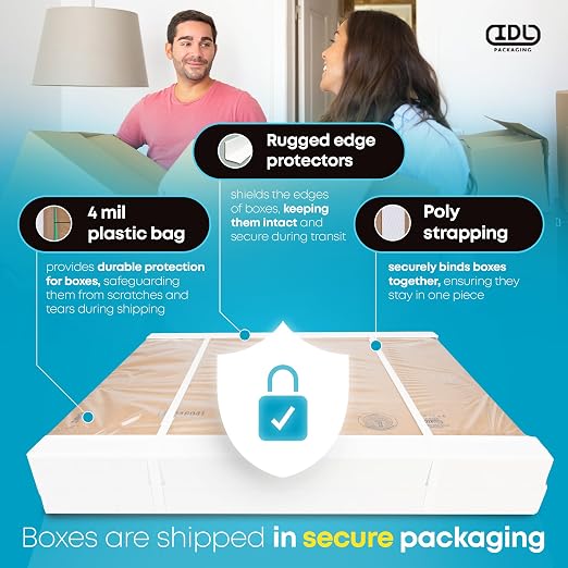 Large Shipping & Moving Boxes 20x12x3 inches (10-Pack) - Extra Strength 200 lb vs Regular - USA-Made Corrugated Packing Boxes for Moving - Cardboard Box for Delivering - Packing Box by IDL Packaging