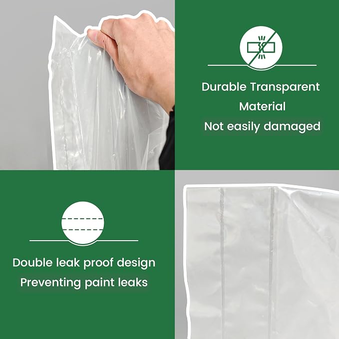 Voomey 18 Inch Paint Tray Liners, Plastic Paint Tray Liner 5 Packs for 18 inch Paint Roller Kit, Disposable for Quick Cleanup