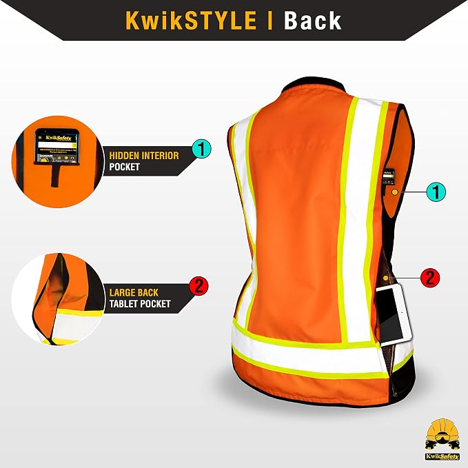 KwikSafety - Charlotte, NC - GODMOTHER (LOOSE FIT) Class 2 & Class 3 Safety Vest for Women [TABLET POCKET] ANSI OSHA