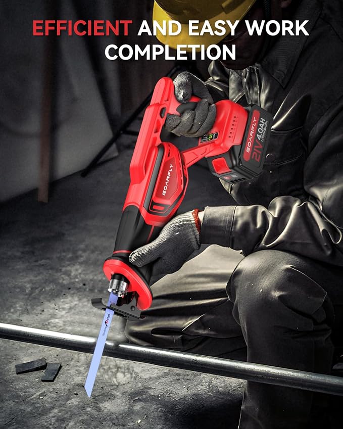 Cordless Reciprocating Saw 21V Brushless Motor with 2x4.0Ah Batteries, 3500 SPM High-Speed Cutting, 8 Premium Blades for Wood, Metal, PVC Pipe, Lightweight & Professional Power Tool
