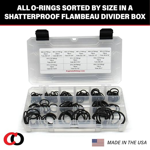 Captain O-Ring - ORB BOSS Hydraulic SAE 900 O-Ring Seal Kit (Viton/FKM 90-160 Piece Kit)