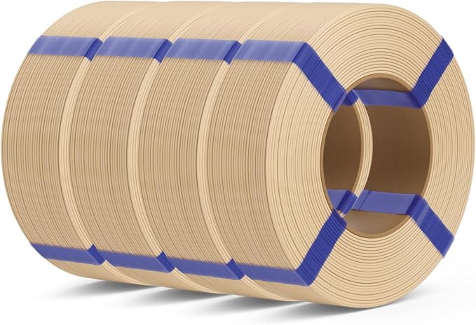 PLA Basic Refill Filament 1.75mm, No Spool 3D Printer Filament, Dimensional Accuracy +/- 0.02mm, Fits for Most FDM 3D Printers, 4KG Beige