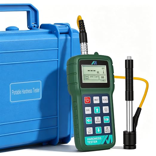Metal Hardness Tester Kit, Digital Leeb Testing with Standard Hardness Block for Calibration, Multi-Scale Support & Free Software