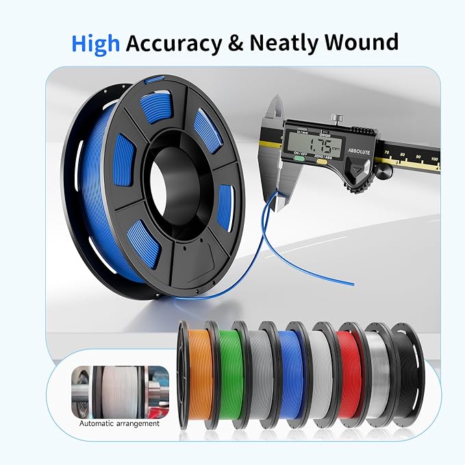 CREALITY 250g PETG Filament Bundle, 8 Colors Total 2kg, 1.75mm 3D Printer PETG Filament, Perfect for Small Project and Children Creation, Black+White+Grey+Tansparent+Red+Blue+Green+Orange