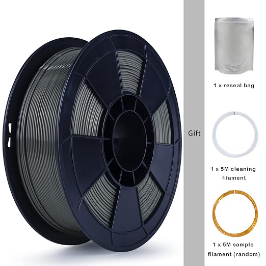 ZIRO PLA Filament 1.75mm, 3D Printer Filament, PLA PRO Basic Color Series 1.75MM 1KG(2.2lbs) Spool, Dimensional Accuracy +/- 0.03mm, Dark Gray