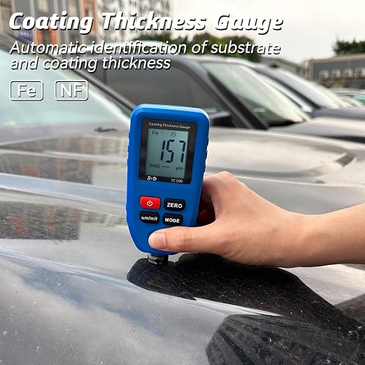 Car Coating Thickness Meter, Paint Mil Thickness Gauge,Blue | For Used Car Buyers, Check Original Coating, Auto Paint Meter