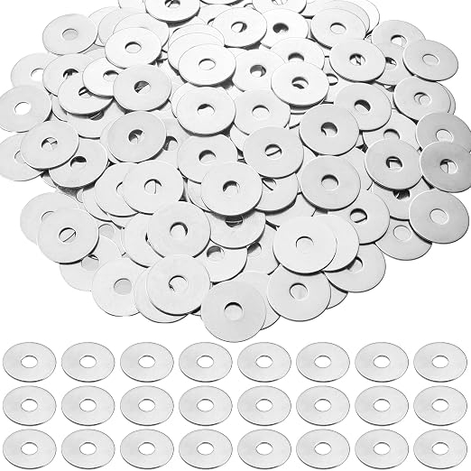 Hotop 400 Pieces Stainless Steel Fender Washers 18-8 Stainless Steel Flat Washer (1/4" X 1")