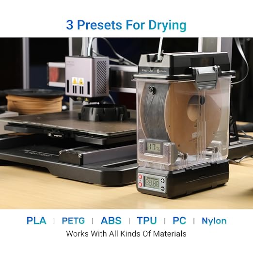 Snapmaker Filament Dryer,3D Printer Filament Dryer and Storage Box with 360°PTC Fast Heater for Keeping Filament Dry,Compatible with 1.75/2.85/3mm PLA PETG ABS TPU ASA PA PC PVA