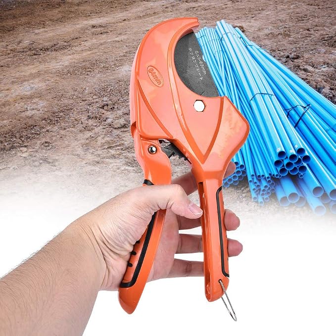 PVC Pipe Cutter, 63mm Opening Manganese Steel Pipe Cutter Scissors, Pipe Cutting Tool for PVC PPR Pipe, Water Pipe, Gas Pipe, Home Working and Plumber