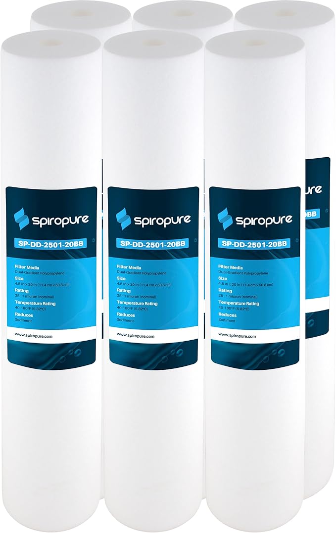 SpiroPure 20x4.5 BB 1 Micron Filter SDC-45-2001 DGD-2501-20 155360-43 6Pack