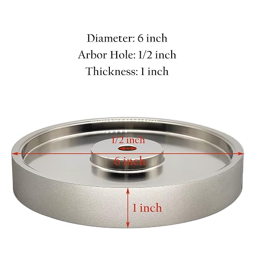 CBN Grinding Wheel 6" Dia x 1" Wide, 1/2 inch Arbor, Sharpen High Speed Steel Cutting Tools, Diamond Grinding Wheel Grit #600