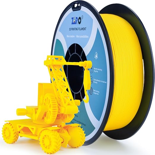 ZIRO Matte PLA Filament 1.75mm,1KG 3D Printer Filament,High Toughness PLA,Dimensional Accuracy +/- 0.03mm,Matte Yellow