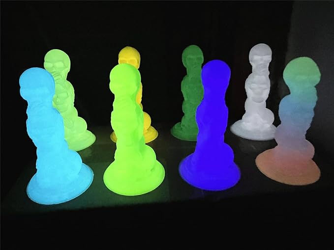 RepRapper 4 x 250g Glow Colors Pack, Glow in the Dark PLA Filament 1.75mm (+- 0.03mm) for 3D Printer, 4x250g Spools - Green, Blue, Yellow, Rainbow