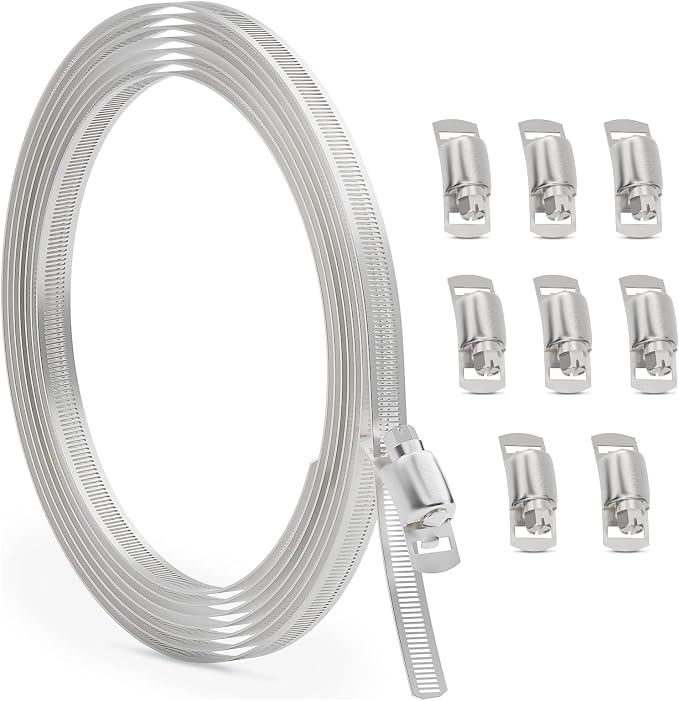 OURU 46PCS Cable Clamps Assortment Kit+10FT DIY Hose Clamps