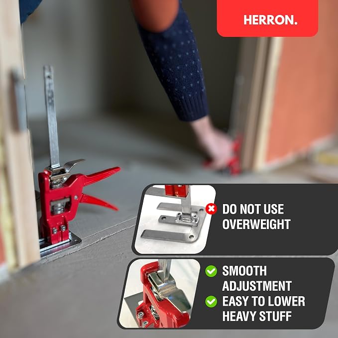 440 lbs Hand Lifting Jack Tool 2-Pack, Cabinet Lifter with Measuring Scale, 6 Inch Lift Height, All-Steel Construction, Furniture Lifter Labor Saving Arm for Installation & Renovation