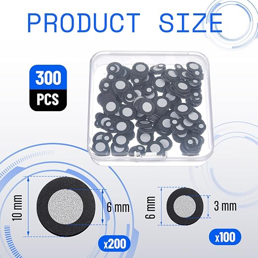 Kingdder 300 Pcs 3D Magnetic Tracking Dot for Scanner Scanning Reference Point Marker Diffuse Reflection Positioning Targets for 3D Scanning (Inner 3.0/6.0 mm Outer 6/10 mm)