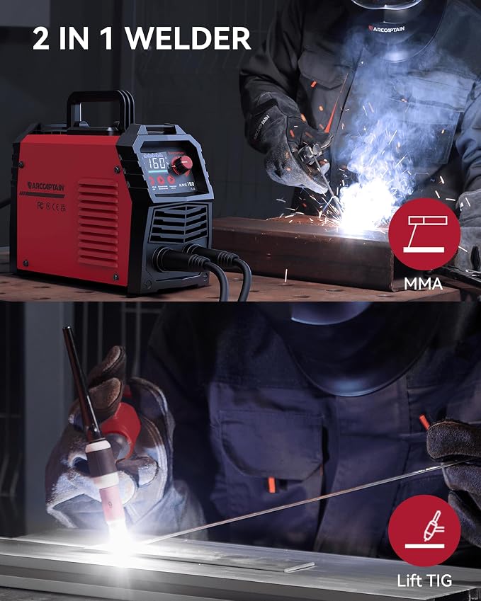 ARCCAPTAIN Upgraded 110V/220V 160A Stick Welder with E7018 Welding Rod 3/32'' 5LB