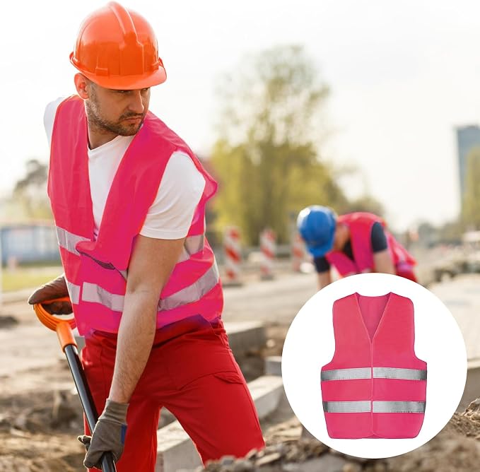 Tarpop 60 Packs Safety Vests Pack High Visibility Construction Vests Reflective Working with 2 Reflective Strips