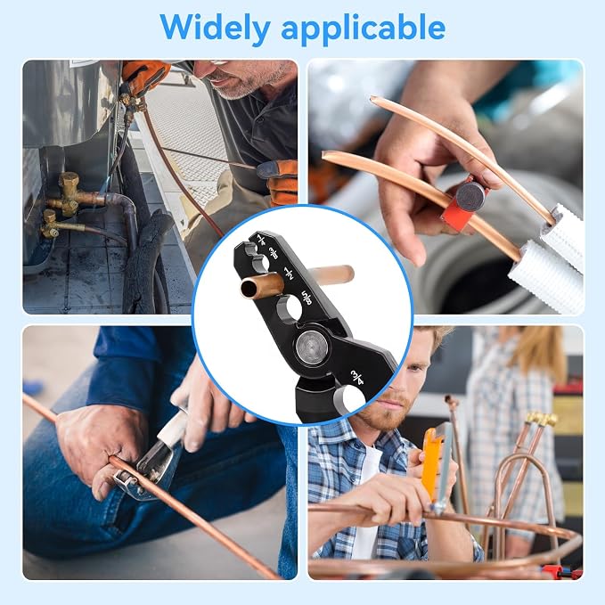 Copper Tube Rounder, Manual Pliers Tool Flat Tube Repairer Pliers Copper Pipe Rounder with 6 Hole Fits 1/4" 3/8" 1/2" 5/8" 3/4" 7/8" Pipes