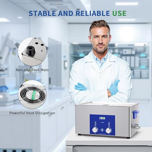 DK SONIC Industrial Ultrasonic Cleaner 22L,480W Commercial Sonic Cleaner with Encoded Timer,Heater&Basket, Multiple Functions for Carburetors, Motorcycle Engines, Chains
