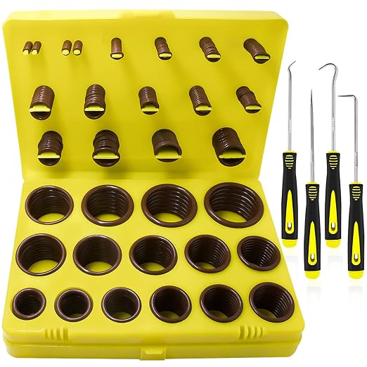 KEZE 382 Pcs SAE Viton O Ring Kit and 386 Pcs Metric Viton O Ring Kit for Industrial Pressure Washer,Industrial Plumbing,Hydraulic & Cylinders Repairs