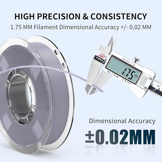 RAMBERY 3D Printer Filament Bundle, PLA Plus Filament 1.75mm, 8 Colors PLA+ Filament, Dimensional Accuracy +/- 0.02mm, 8 Pack 250g Spool, Black/White/Red/Yellow/Gray/Blue/Pink/Mint Green