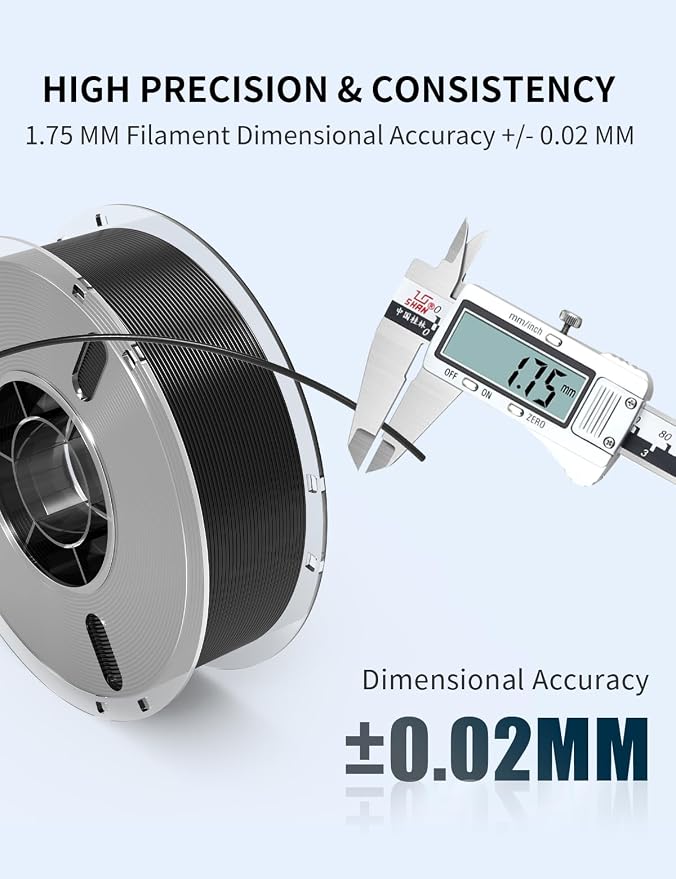 RAMBERY Black PLA Plus 3D Printer Filament 1.75mm 1kg | PLA+ Toughness Upgraded, Neatly Wound, Fit Most FDM Printers