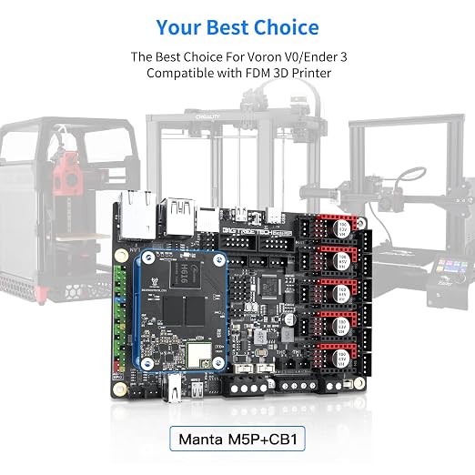 BIGTREETECH Manta M5P V1.0 Control Board 32Bit Support 5 Axis TMC2209 TMC5160 Drivers Compatible with CB1/CB2/CM4 HDMI5 PITFT50 TFT35 SPI Display to Running Klipper for Ender 3/Voron V0 FDM 3D Printer