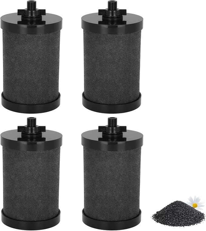 2387 Pro Filters Replacement NSF/ANSI 42 Certified for Alexapure 2387 Pro Filter Replacement, 5,000 Gallon Throughput Capacity Compatible with Alexapure Water Filtration System - Filter 4 Pack Black