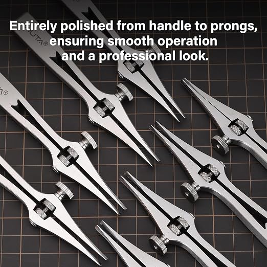 WUTA Leather Chisel All-Polished Pricking Iron Adjustable 2-6mm French Style Puncher Sharp Punching Tool Set (Obverse Adjustable 2 Teeth+3.38mm 8 Teeth+3.85mm 8 Teeth)