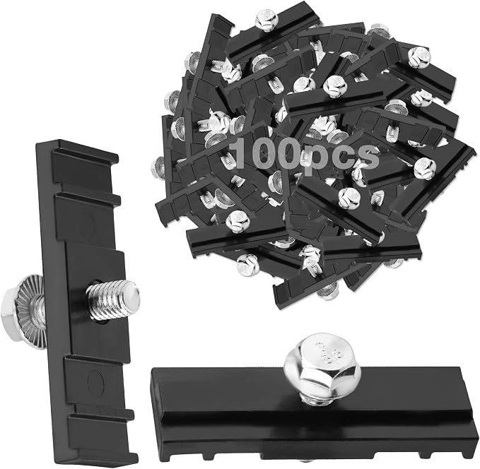 100pcs Chain Link Fence Sign Mounts Fastener Brackets Clamps, Black, Plastic & Stainless Steel, Weather-Resistant, Fence Mount