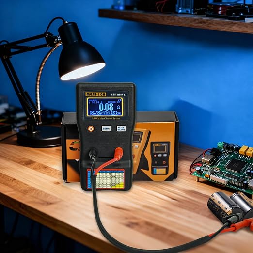 Signstek MESR-100 V2 Auto Ranging in Circuit ESR Meter Capacitor Tester/Low Ohm Meter Up to 0.01 to 100R, Support in Measuring Capacitance Resistance Circuit