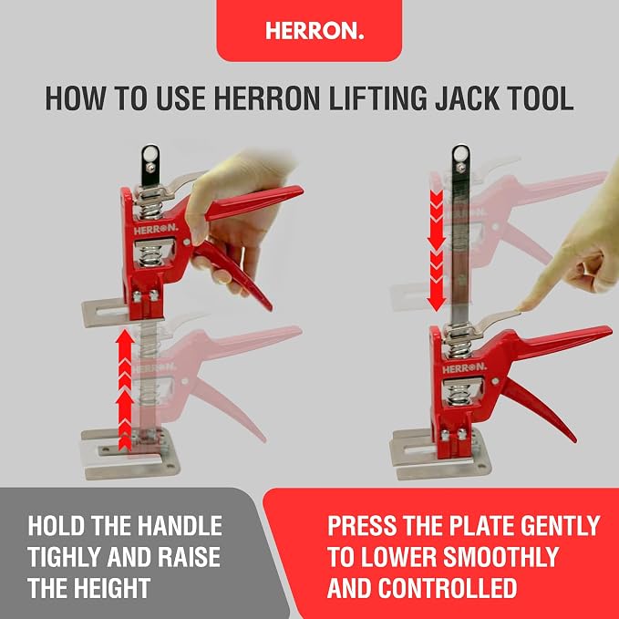 440 lbs Hand Lifting Jack Tool 2-Pack, Cabinet Lifter with Measuring Scale, 6 Inch Lift Height, All-Steel Construction, Furniture Lifter Labor Saving Arm for Installation & Renovation