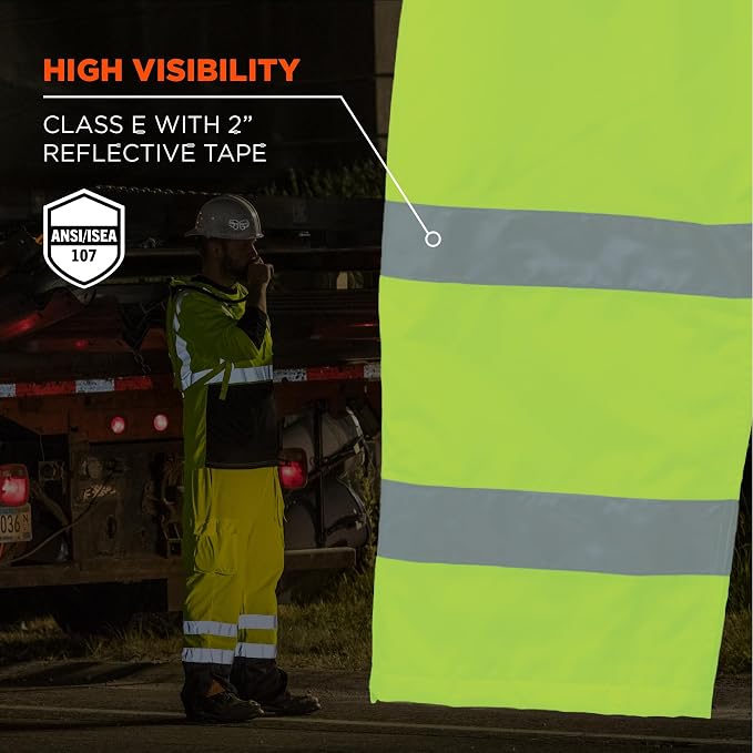 Ergodyne GloWear 8925 ANSI High Visibility Lime Reflective Thermal Safety Pants, 4XL