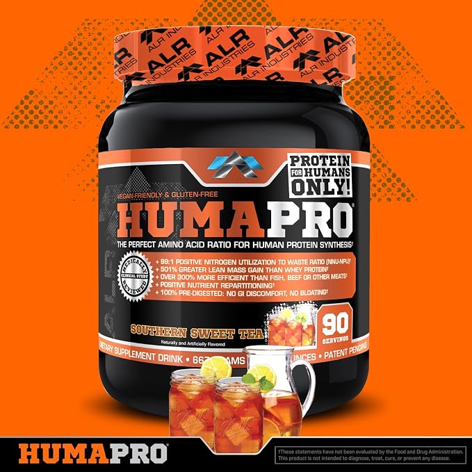 ALR Industries HumaPro Essential Amino Acid Formula | EAA Protein Supplement | Supports Muscle Recovery & Performance | Vegan, Gluten Free | 90 Servings (Southern Sweet Tea)