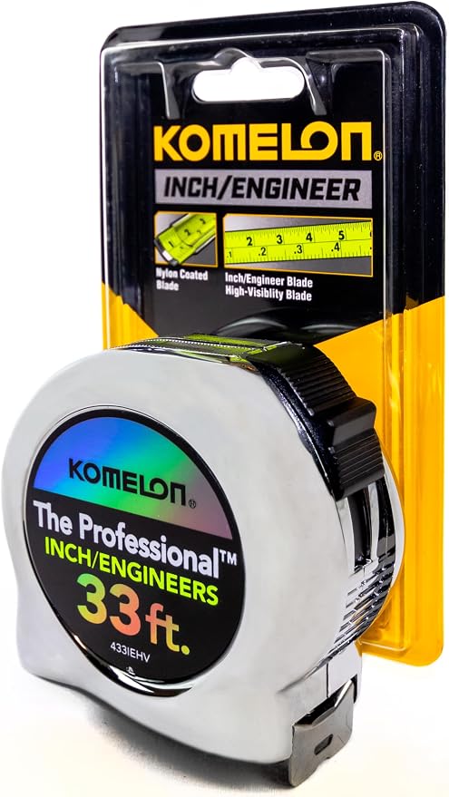 Radians SV55 Class 2 Heavy Woven Engineer Vest with Pockets, Green, X-Large and Komelon 433IEHV 33-feet Professional Tape Measure, Chrome