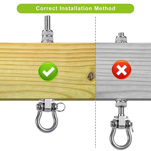 BeneLabel 2Pcs Wood Beam & I-Beam Hanger, Removable and Easy to Connect, Stainless Steel Heavy Duty Swing Hooks, Yoga Hammock Chair Sandbag, Swing Sets Hardware, 7" x M2/5"