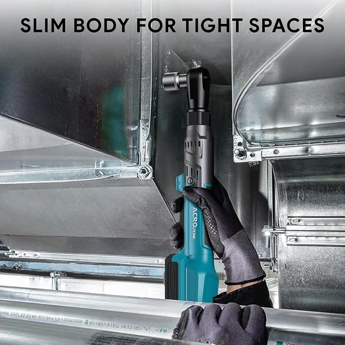 3/8" Cordless Ratchet Wrench for Makita 18V Battery, Brushless Motor | 74Ft-Lbs Electric Ratchet with Variable Speed, 1/2" & 1/4" Adapters, 3" Extension Bar (Tool Only)