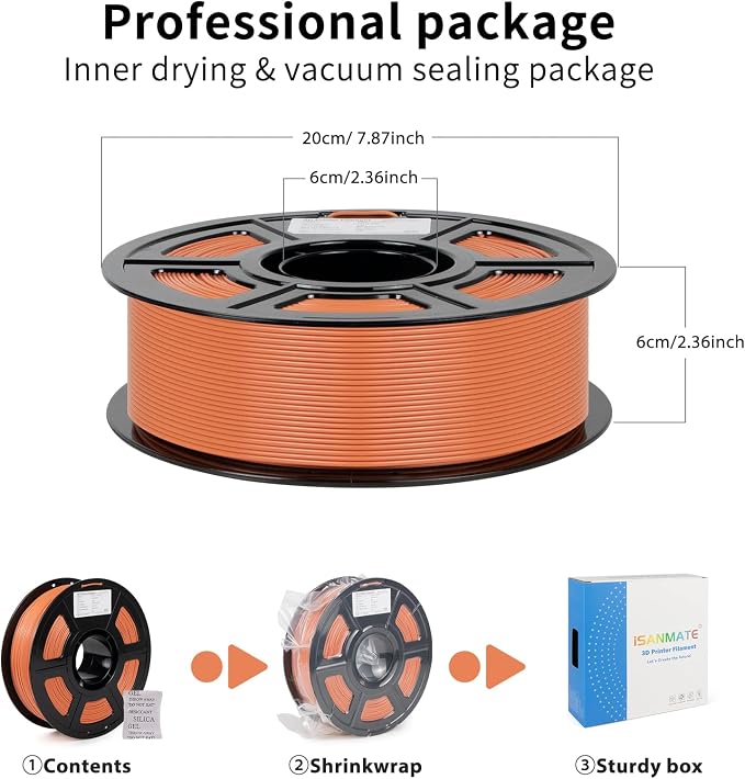 iSANMATE 3D Printer Filament ASA Terracotta 1KG, UV & Weather Resistant ASA Filament Perfect for Outdoor Functional Parts,for Bambu Lab 3D Printers,AMS,AMSLite, 1kg Spool (2.2lbs)