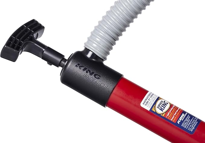 King Innovation 48072 King 36" x 72" Hand Pump Siphon, 72 inch, Red