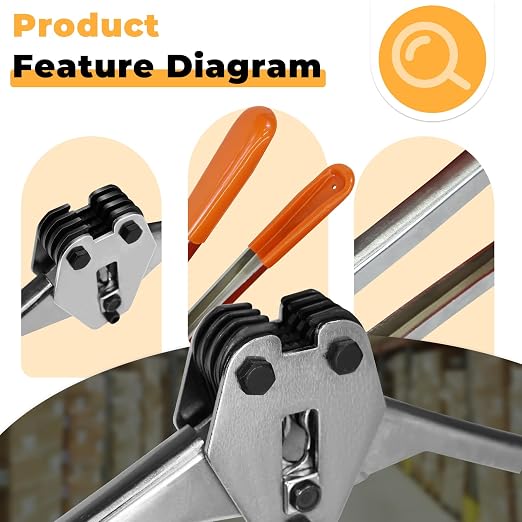 Strapping Sealer/Crimper for 1/2" Polypropylene (PP) Strapping Band Manual Banding Tool with 15” Extended