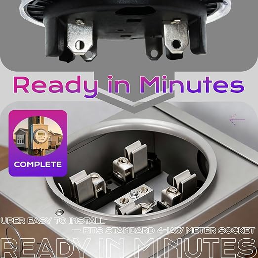 Digital Electric Sub Meters for Landlords, 120/240V CL200 Single Phase 3 Wire, Electricity Usage Meter, Power Energy Meter, kWh Sub Meter, ANSI Form 2S Electric Submeters for RV Power, Rental Units