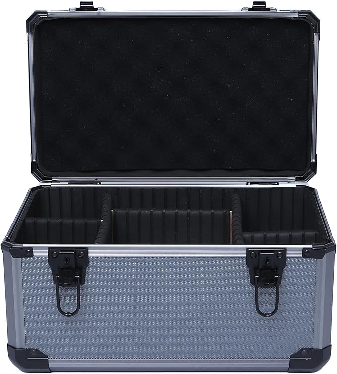 14in Reinforced Aluminum Hard Case with DIY Customizable Interior Dividers (14 x 7.9 x 7.3in Interior)