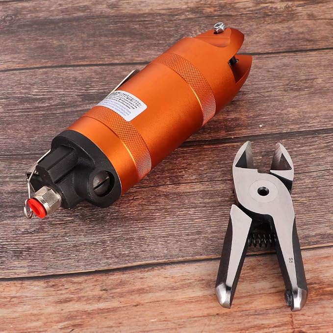 Pneumatic Air Scissors HS30 S7P, Aluminum Alloy Wire Cutting Tool with Hardened Alloy Steel Blades for Precision Metal Shearing in Automotive and Manufacturing Workshops