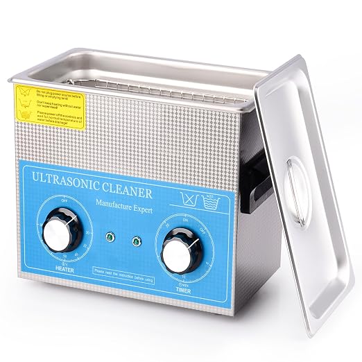 stonylab Ultrasonic Cleaning Machine, 304 Stainless Steel All-Purpose Ultrasonic Washing Device with Mechanic Control Panel of Heating and Timer for Laboratory 40kHz 110V, 3.2 L