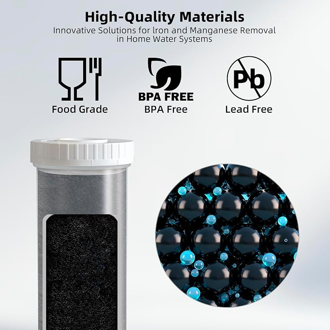 Filterelated 10" x 4.5" Iron Removal Water Filter Cartridge with Specialized Resin | Whole House Well Water Filter for Heavy Iron, Manganese & Sediment | Long-Last Universal Replacement Cartridge