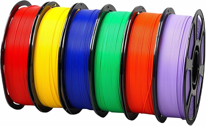 PLA+ Filament 1.75mm Bundle 6KG, 3D Printer PLA Plus Filament Set, Dimensional Accuracy +/- 0.02mm, Individually Vacuum Packed, 3D Printing Filament Pack, 6 Spools 1KG Each